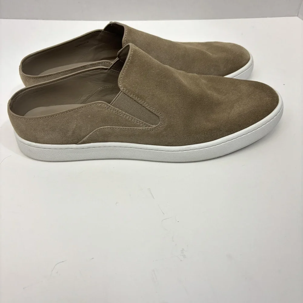 Vince Slip On Suede Leather Shoes Womens‎ Size 8 38 Beige Casual Flats Sneakers